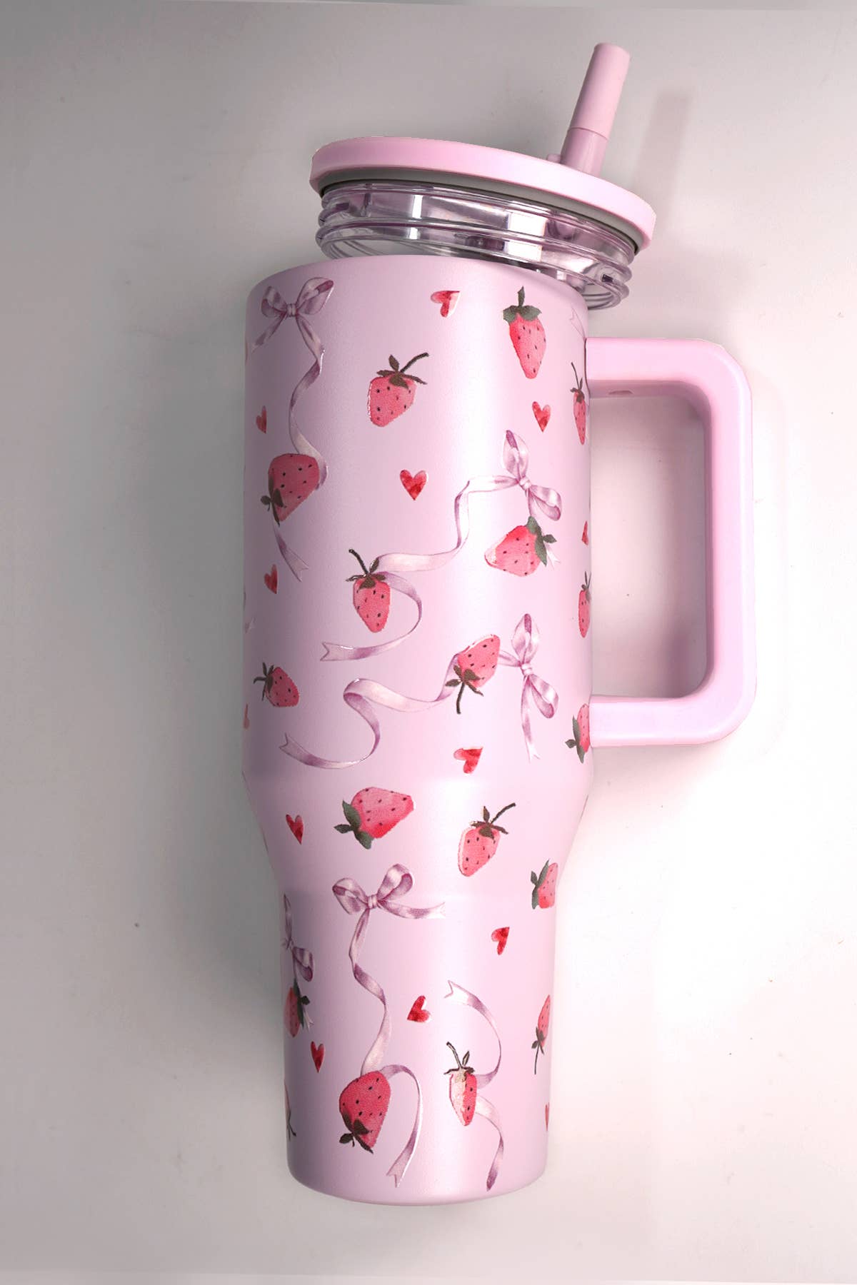 40oz Spill Free Travel Tumbler--Strawberry Pink