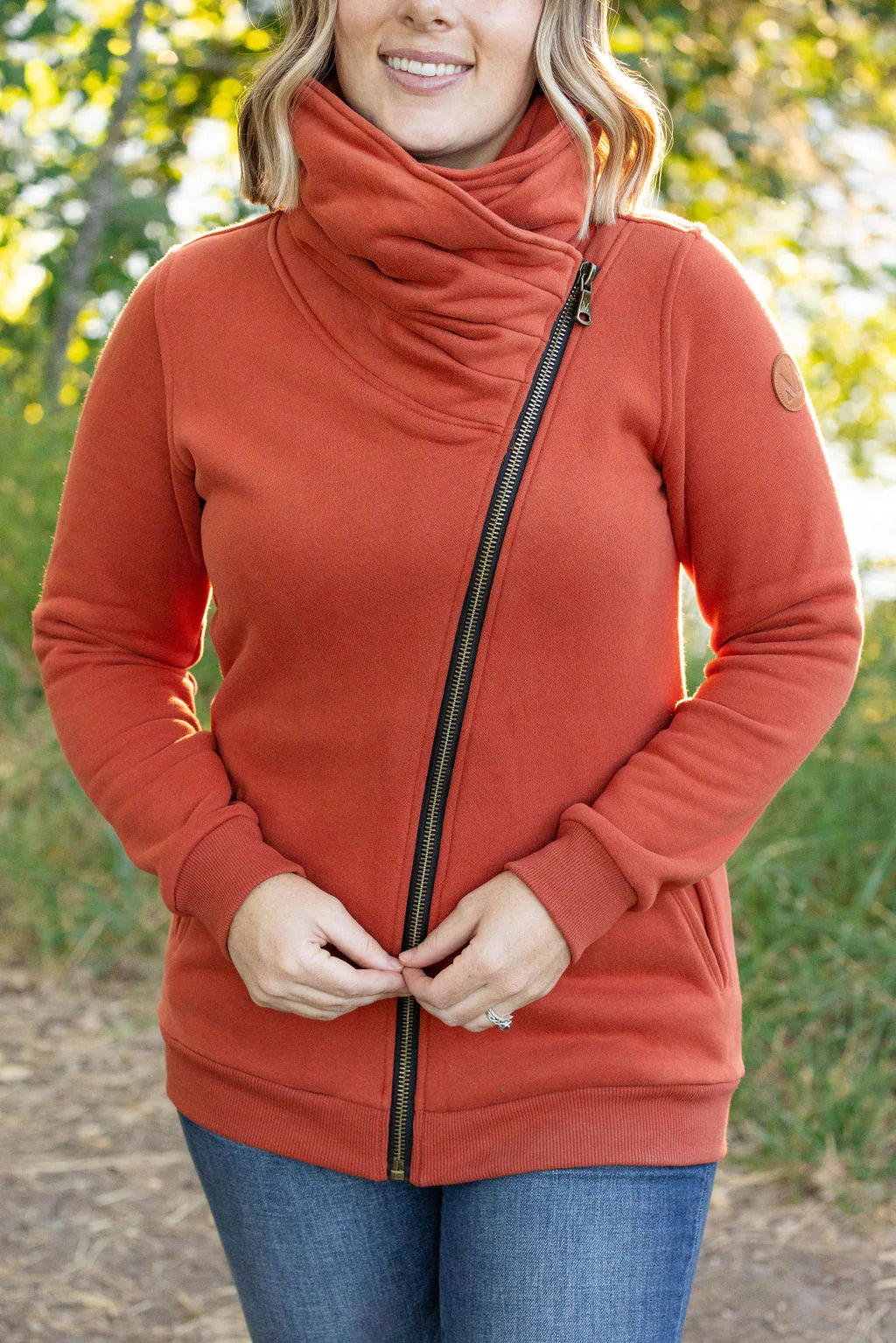 Quinn Zip-Up Cowl--Pumpkin