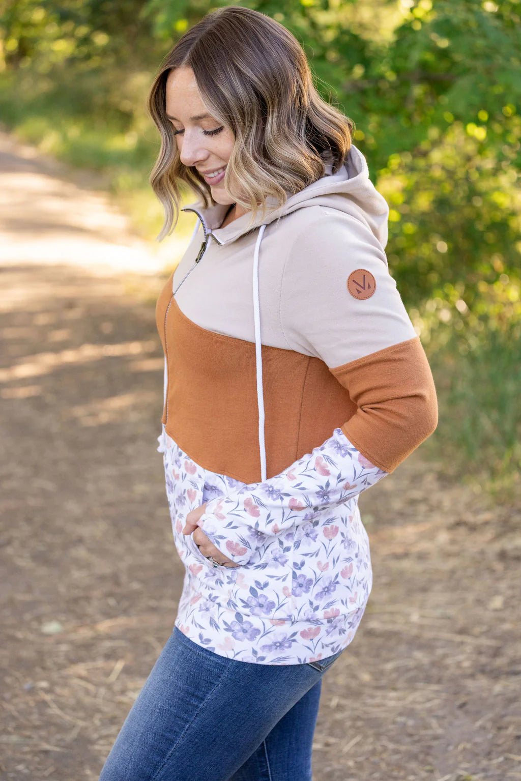 Colorblock Fullzip-- Harvest Floral Mix