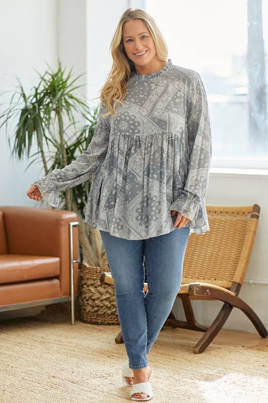 Willow Tree Boho Ruffled Blouse (PLUS)