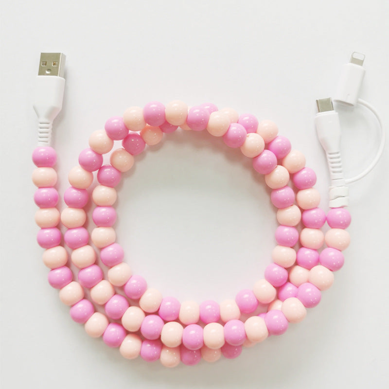 Dual Plug Beaded Phone Charger (MULTIPLE COLORS)