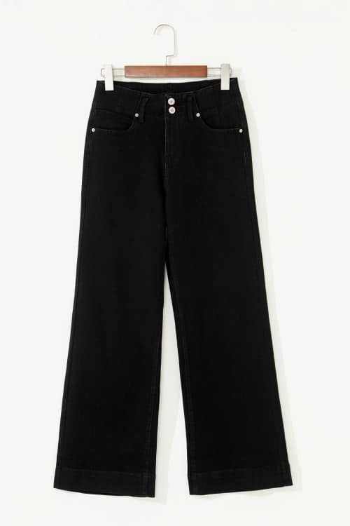 Black High Waist Flares