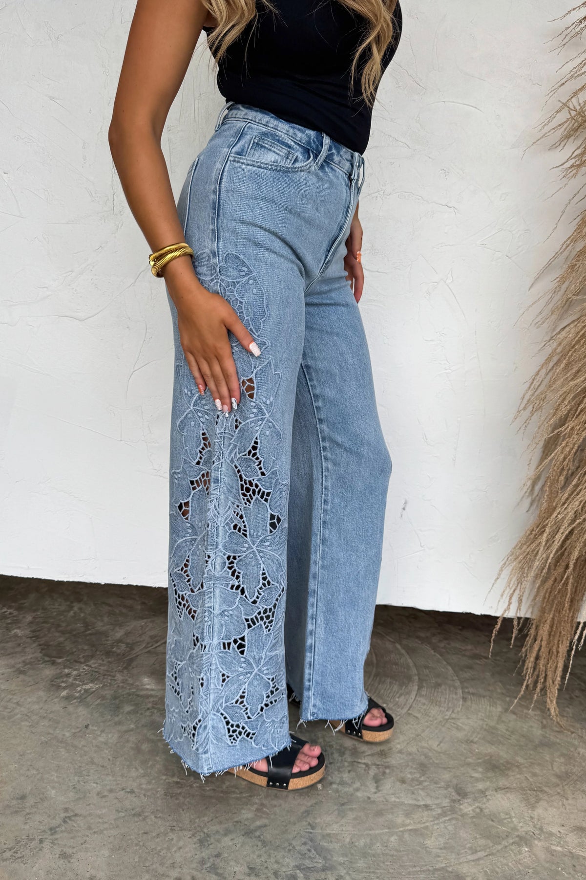 Floral Charm Wide Leg Jean