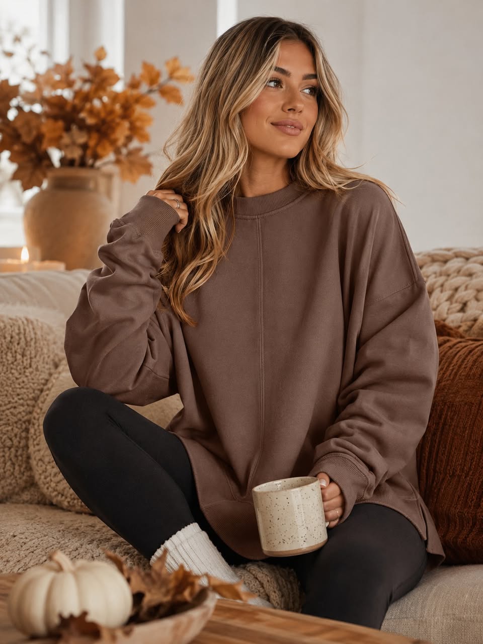 Mocha Cozy Crew Sweatshirt