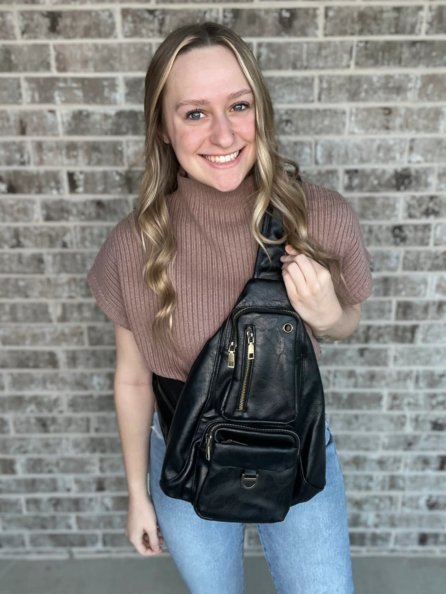 Mallory Sling Bag (Gray and Black)