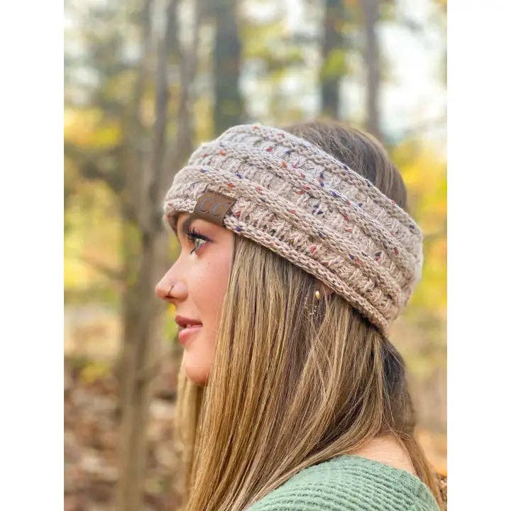 Ombre Ribbed Flecked Ponytail Headband