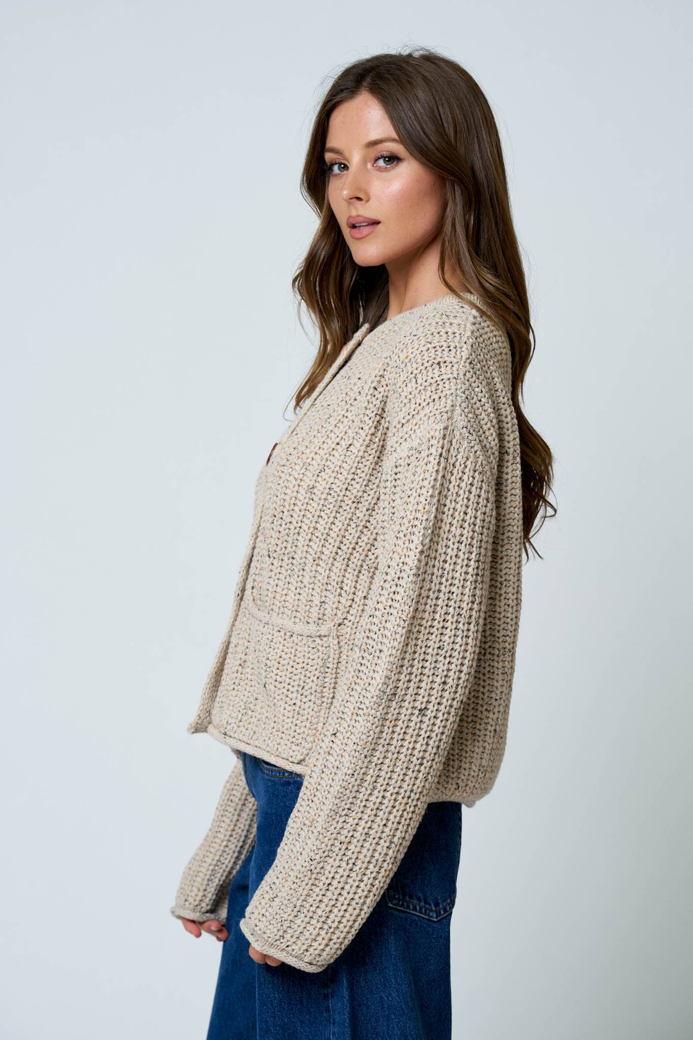 Cozy Days Marled Knit Cardigan