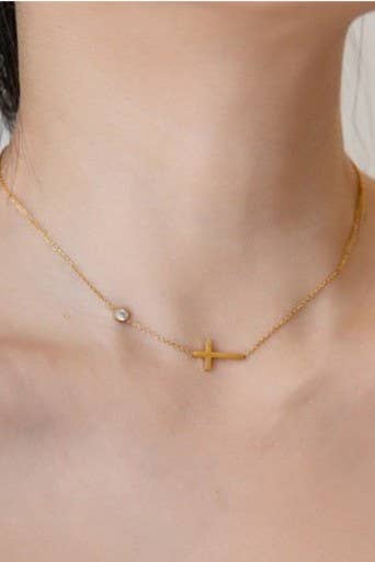 Calliope Tarnish-Free Cross Necklace