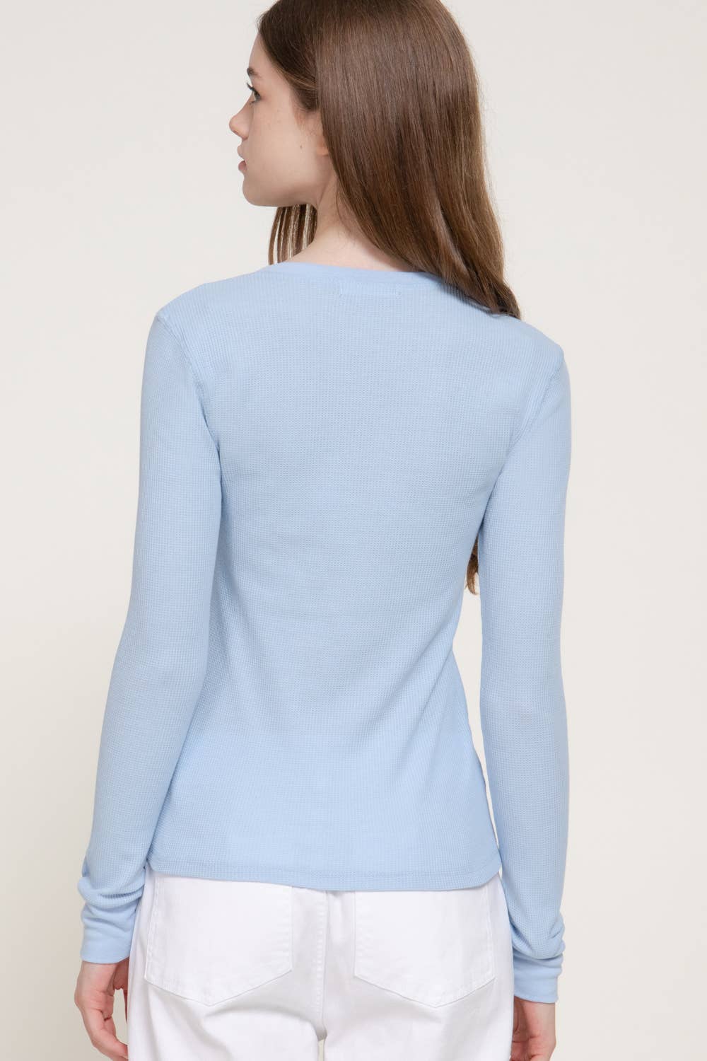 Long Sleeve Crew Neck Thermal Knit Top