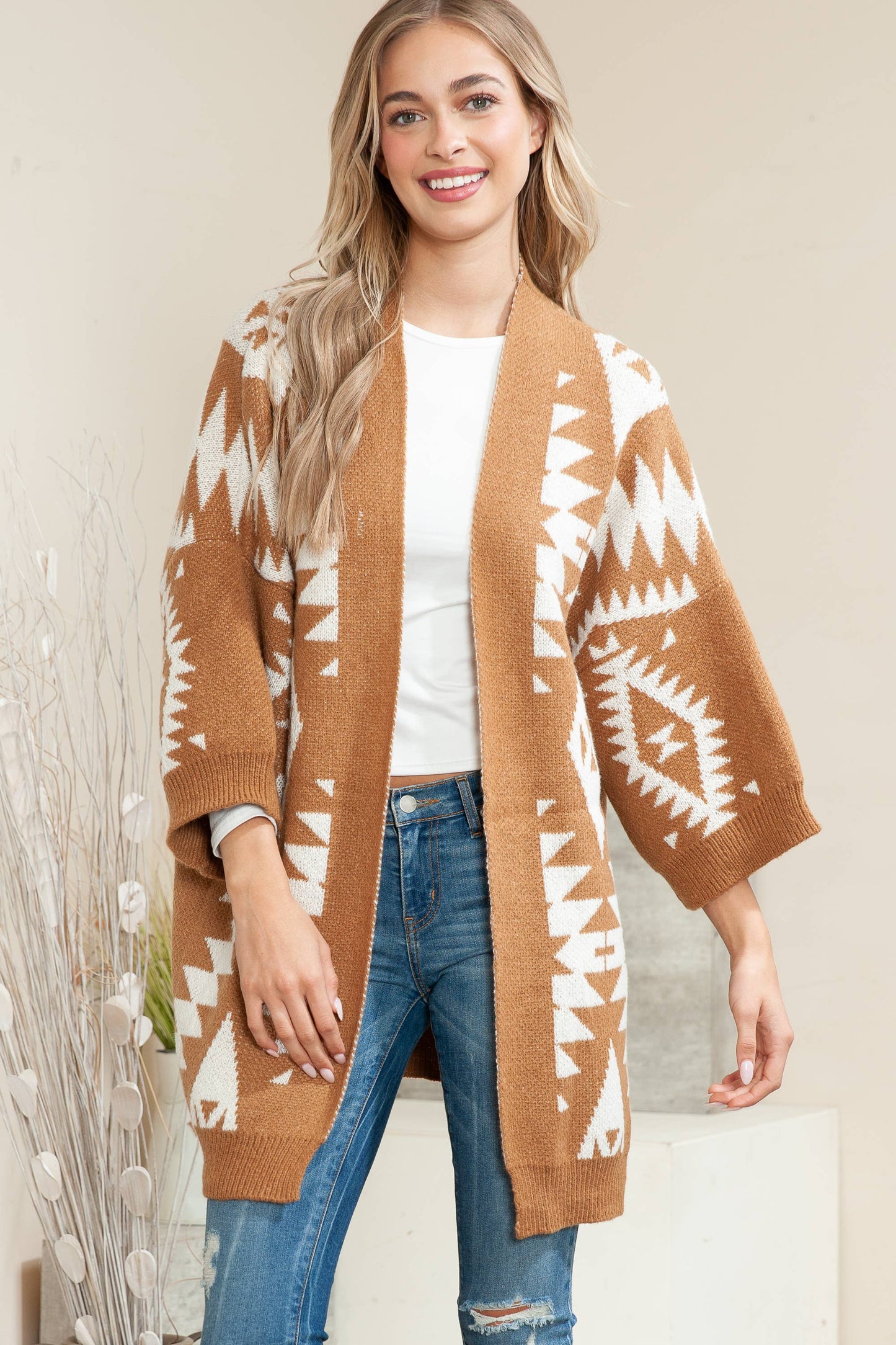 Naomi Wilde | Aztec Styled Cardigan with Large Arms