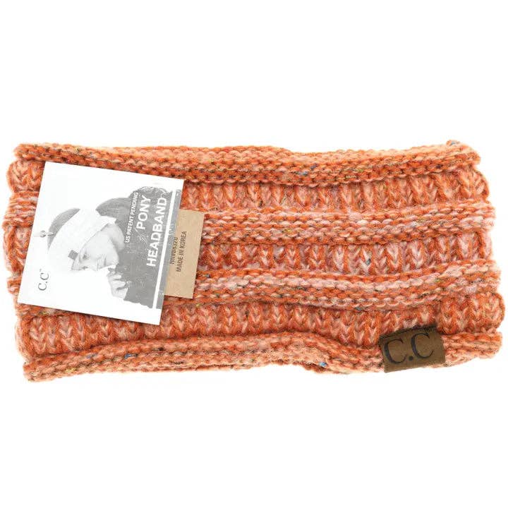 Ombre Ribbed Flecked Ponytail Headband