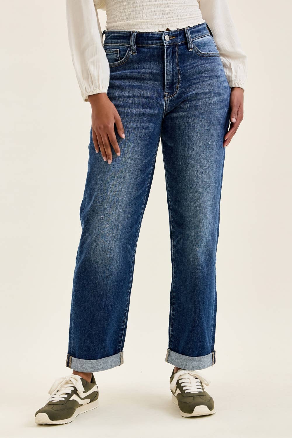 Judy Blue Mid Rise Dark Wash Boyfriend
