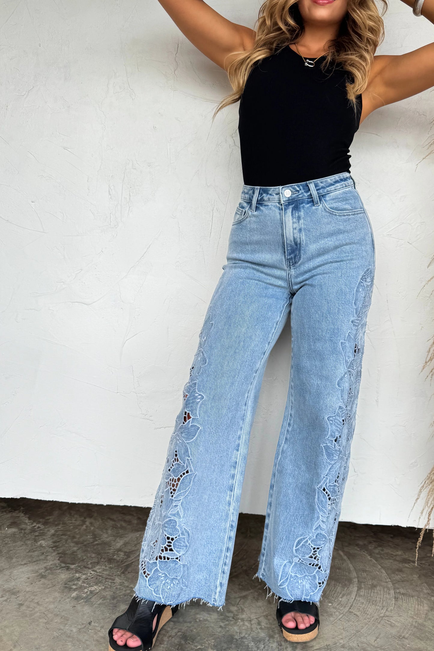 Floral Charm Wide Leg Jean