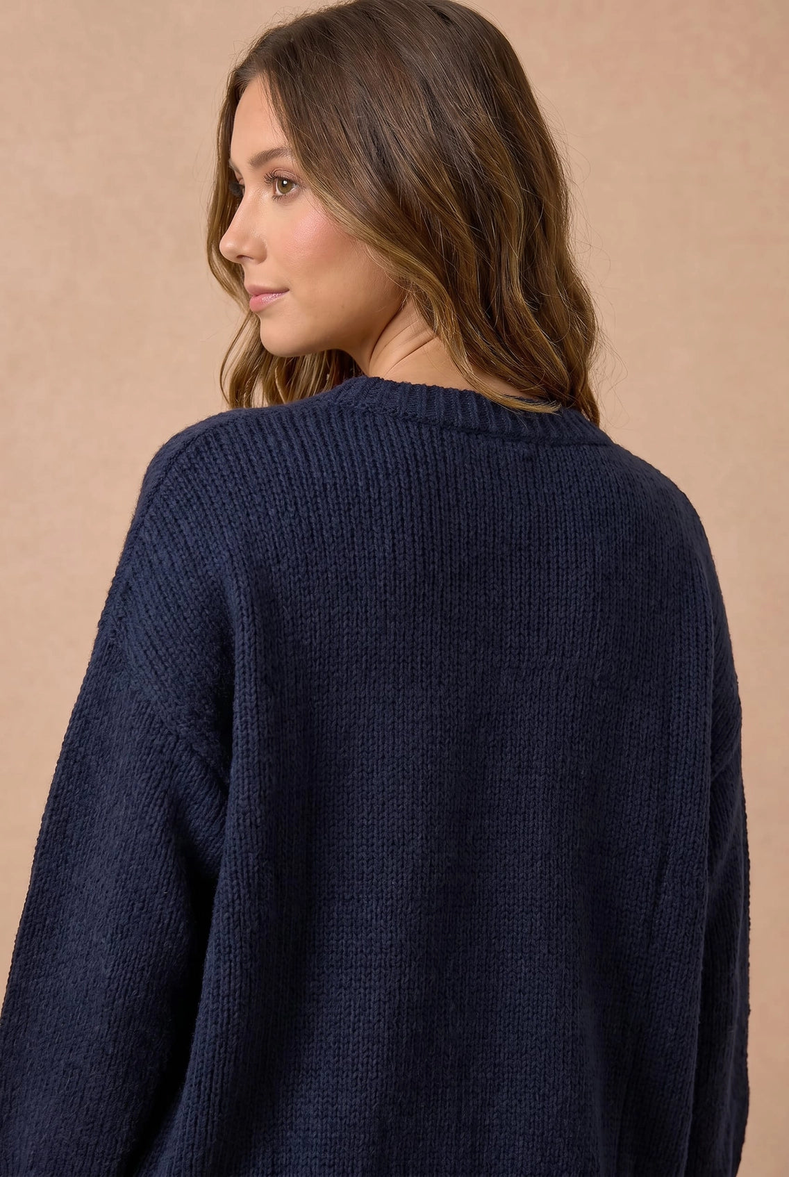 Oversized Flower Embroidery Sweater Cardigan