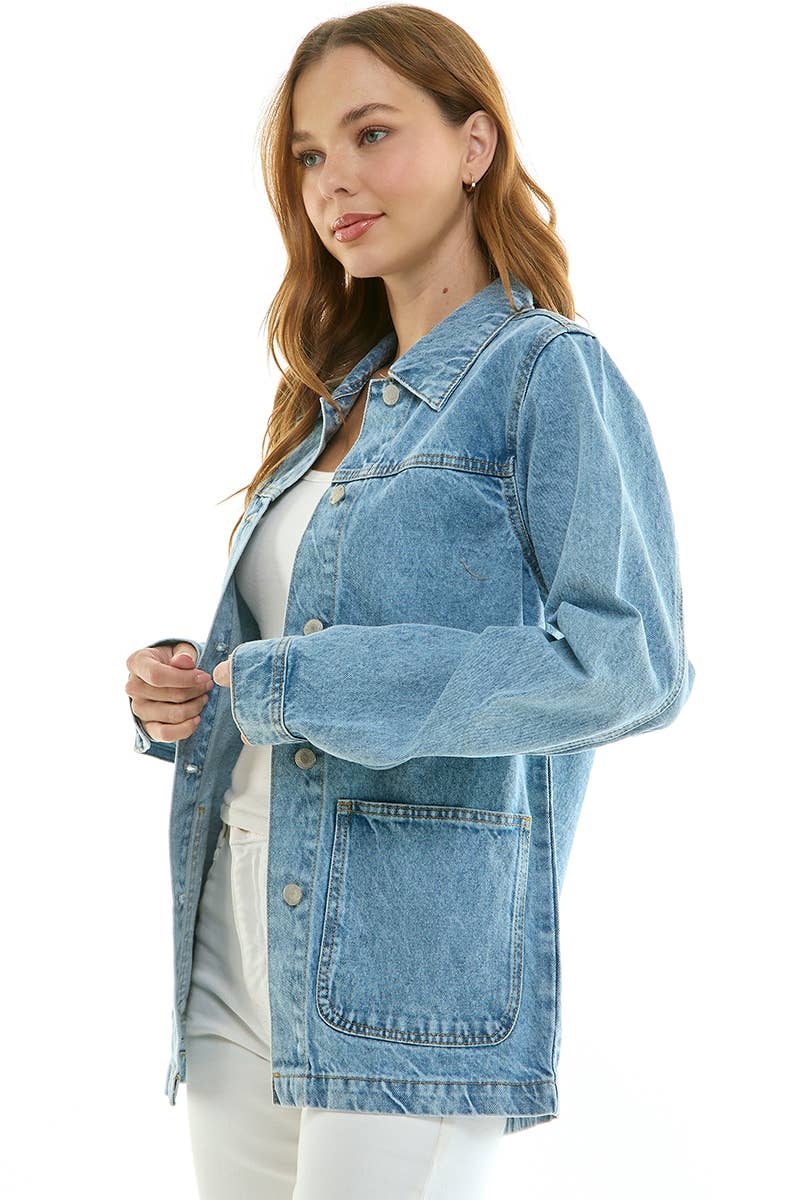 Light Wash Boyfriend Denim Jacket