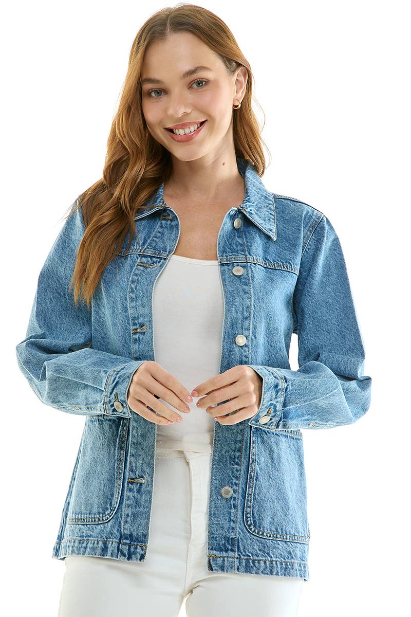 Light Wash Boyfriend Denim Jacket