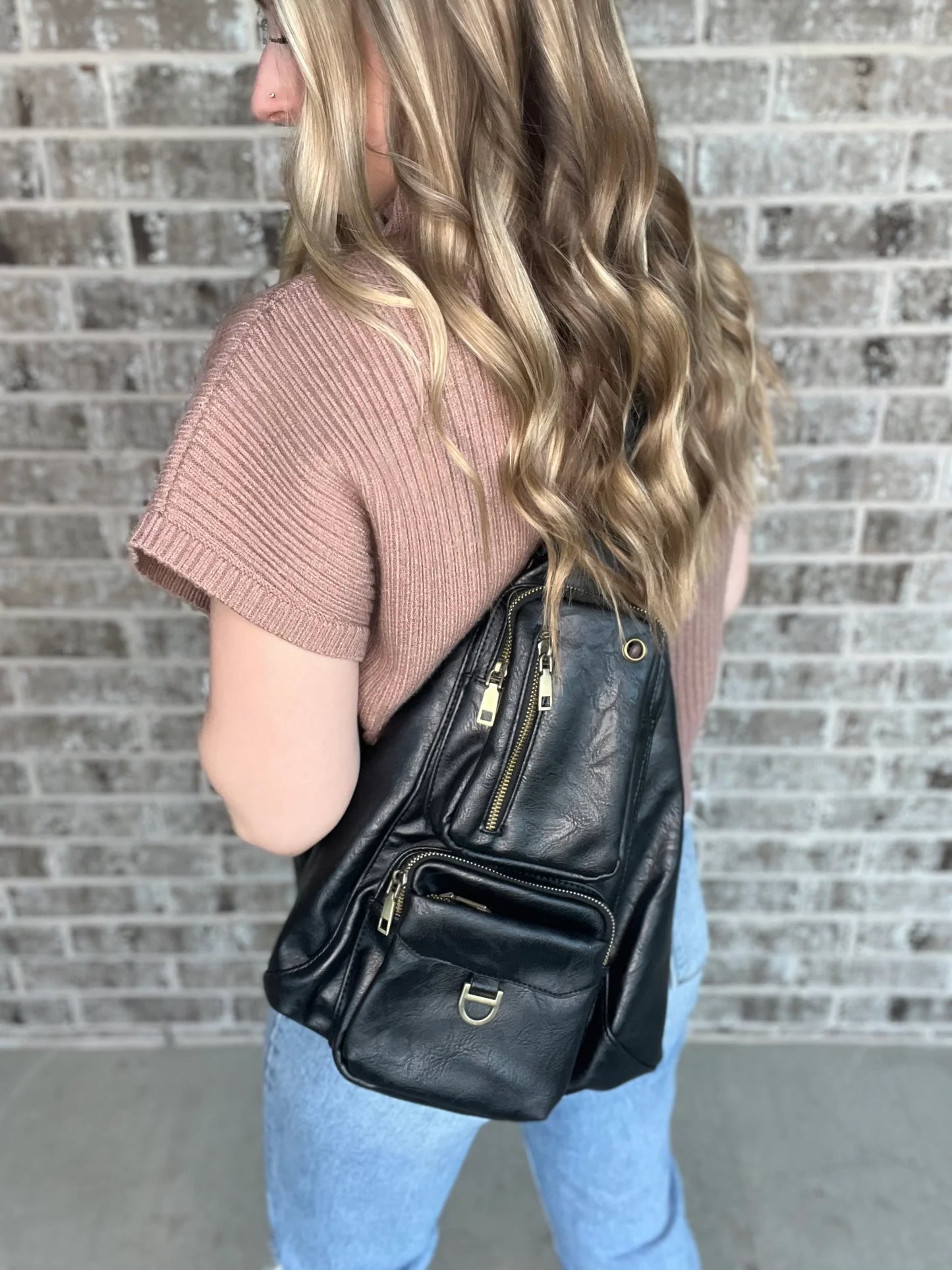 Mallory Sling Bag (Gray and Black)