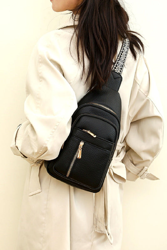 Black Crossbody Sling Chest Bag