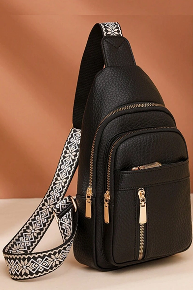 Black Crossbody Sling Chest Bag