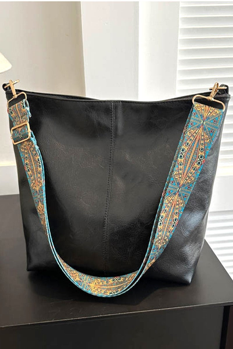 Adlee Zippered Retro Pattern Strap Crossbody Shoulder Bag (2 COLORS)