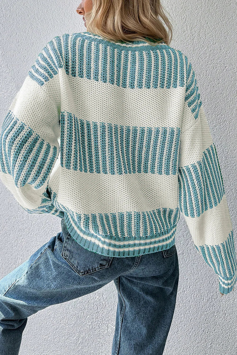 Blue Two-Tone Sweater