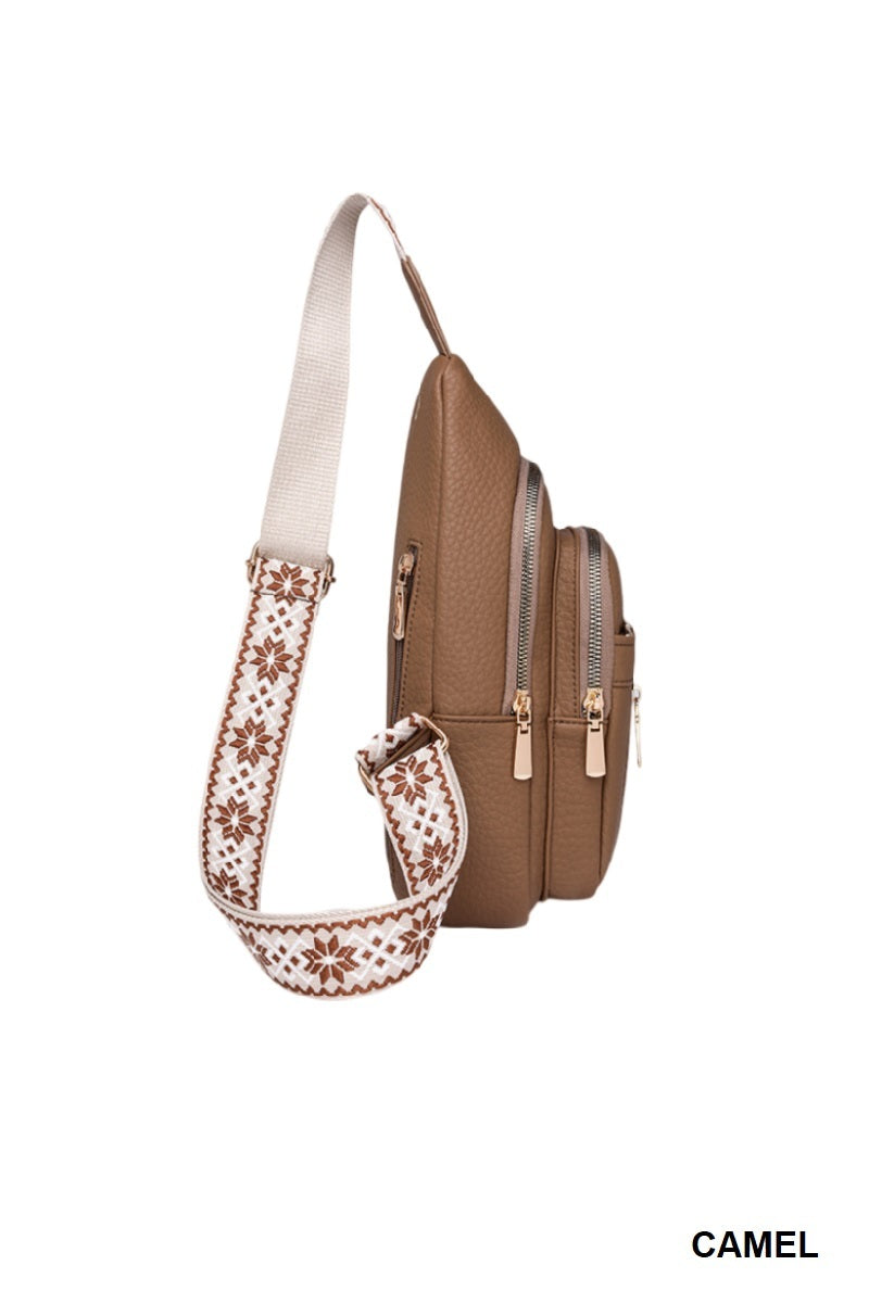 Camel Crossbody Sling Chest Bag