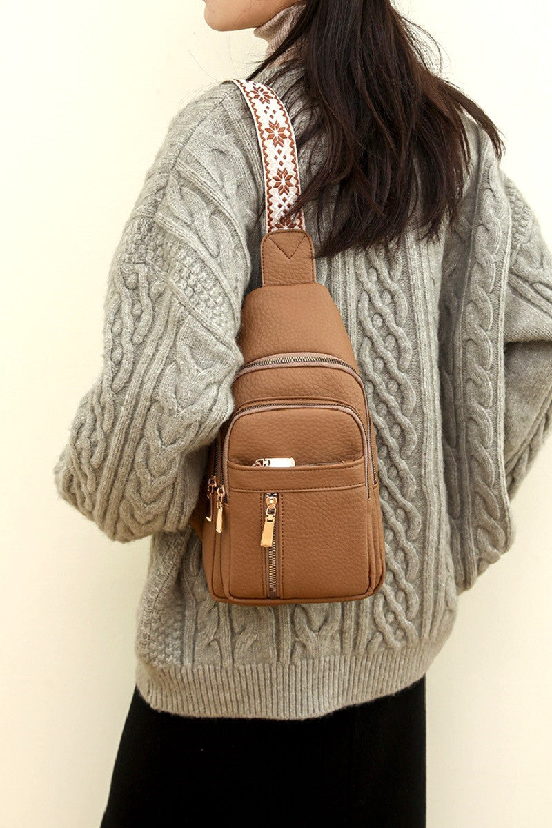 Camel Crossbody Sling Chest Bag