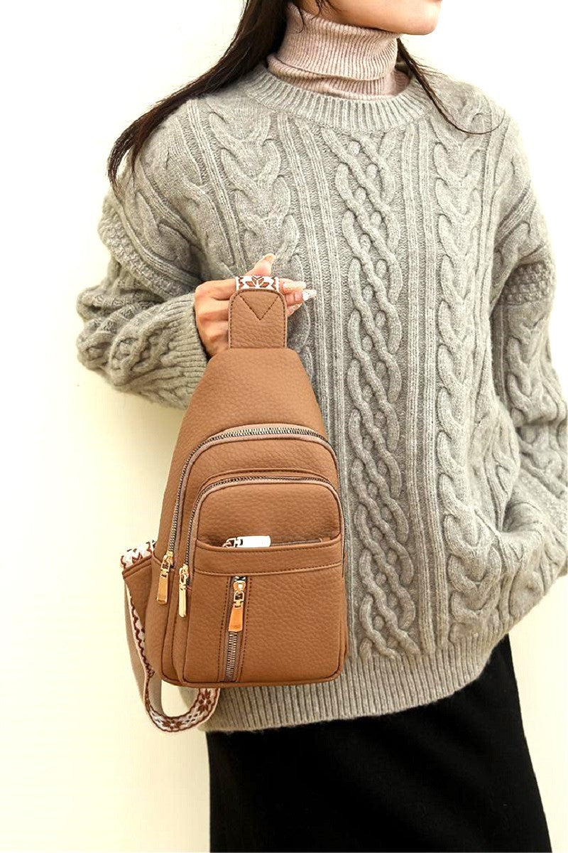 Camel Crossbody Sling Chest Bag