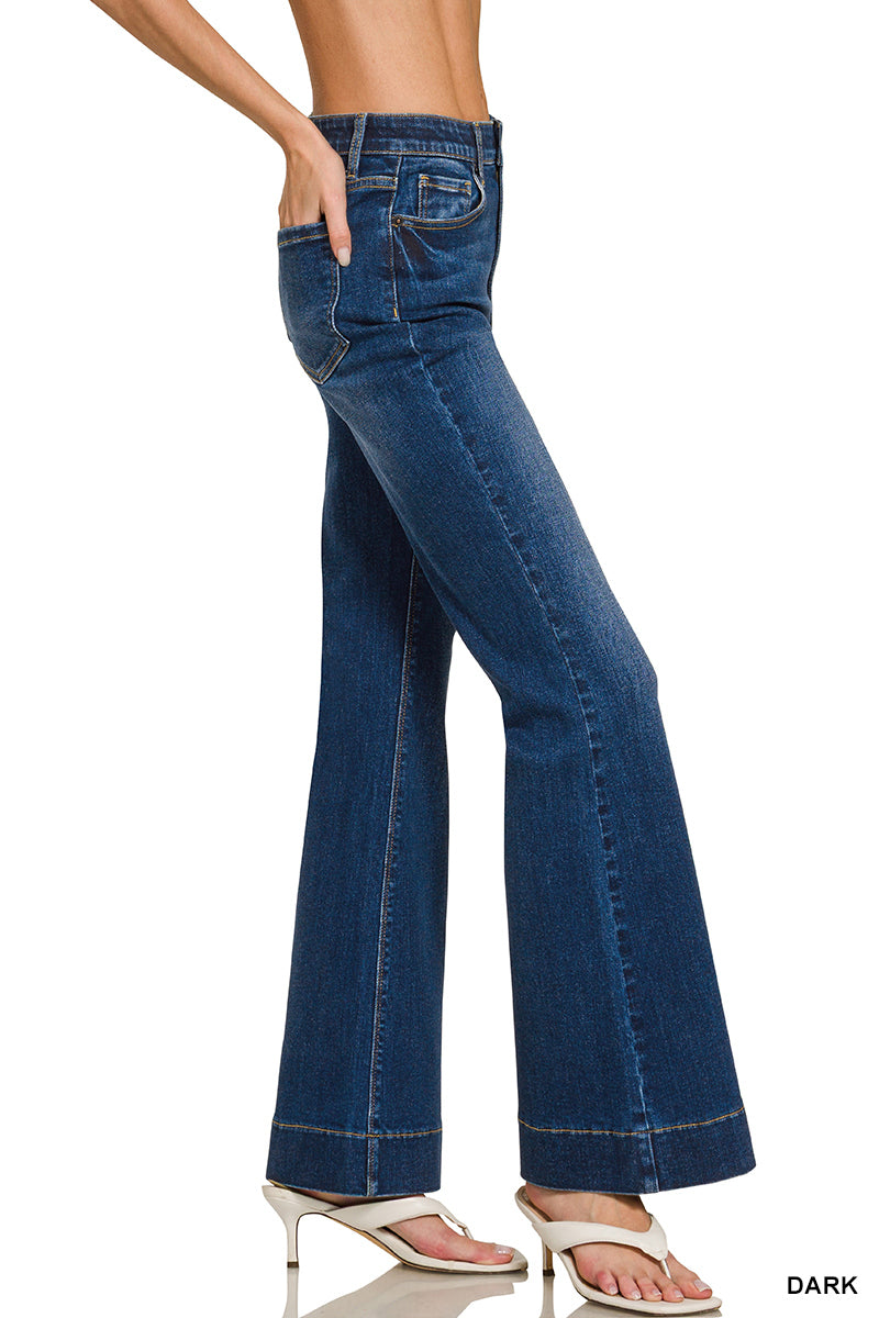 Tummy Control Flare Denim Pants