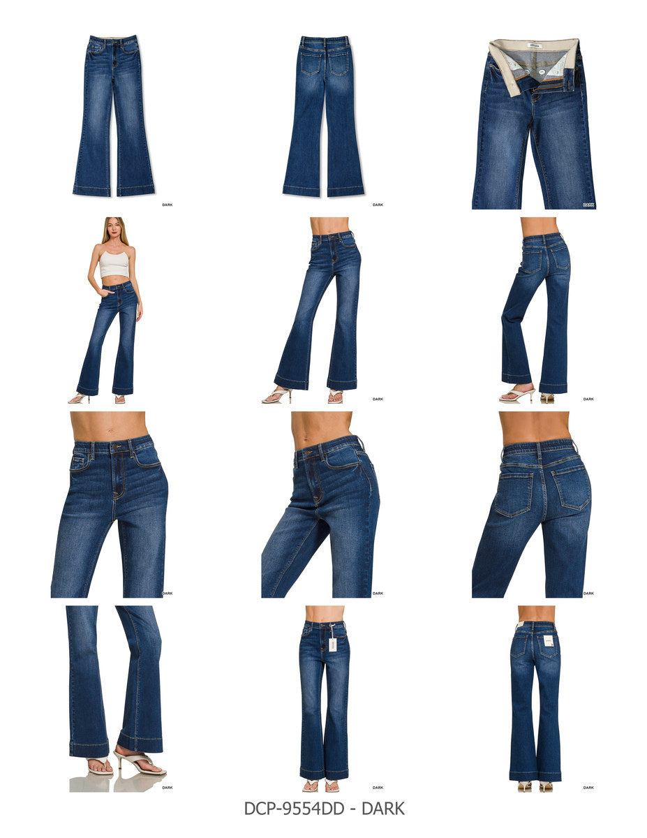 Tummy Control Flare Denim Pants