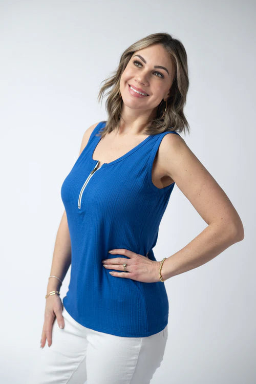 Blue Mila Zipper Tank