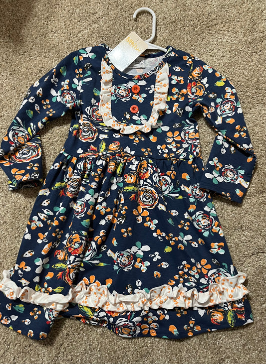 SBCC Navy Floral Long-Sleeve Dress