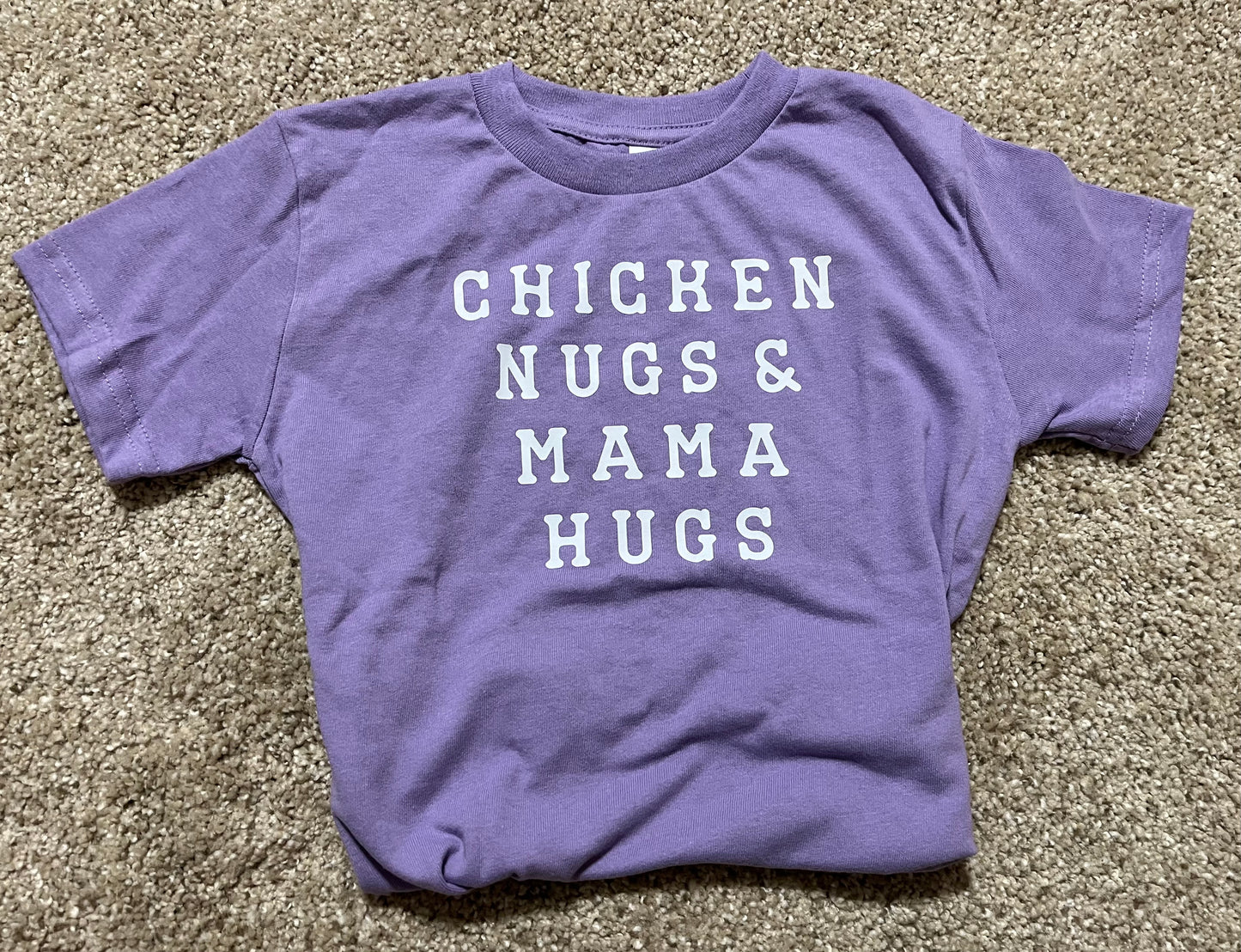 Chicken Nugs and Mama Hugs Purple Tee