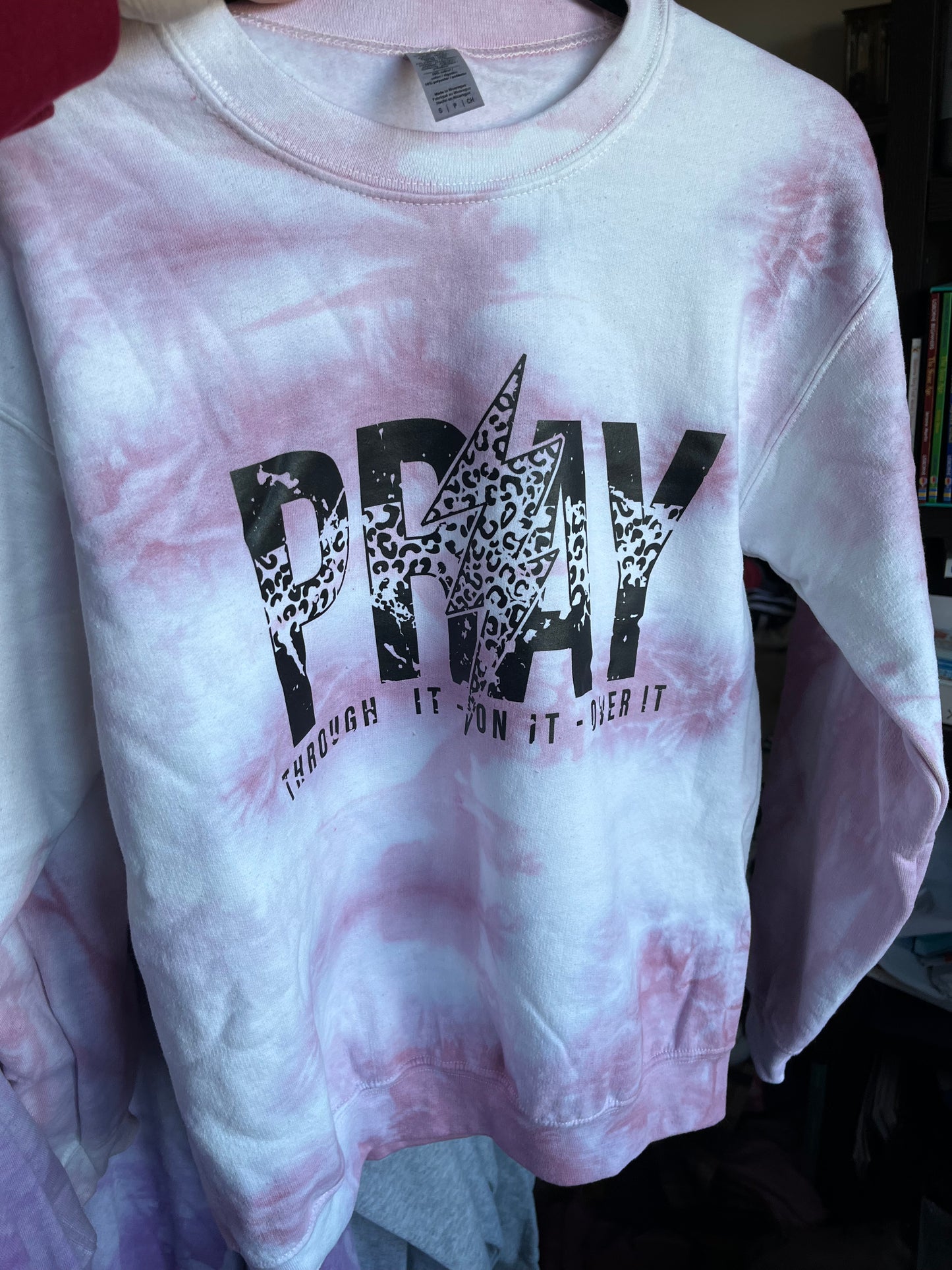 Pray Purple Hand-Dyed Crewneck Sweatshirt RTS