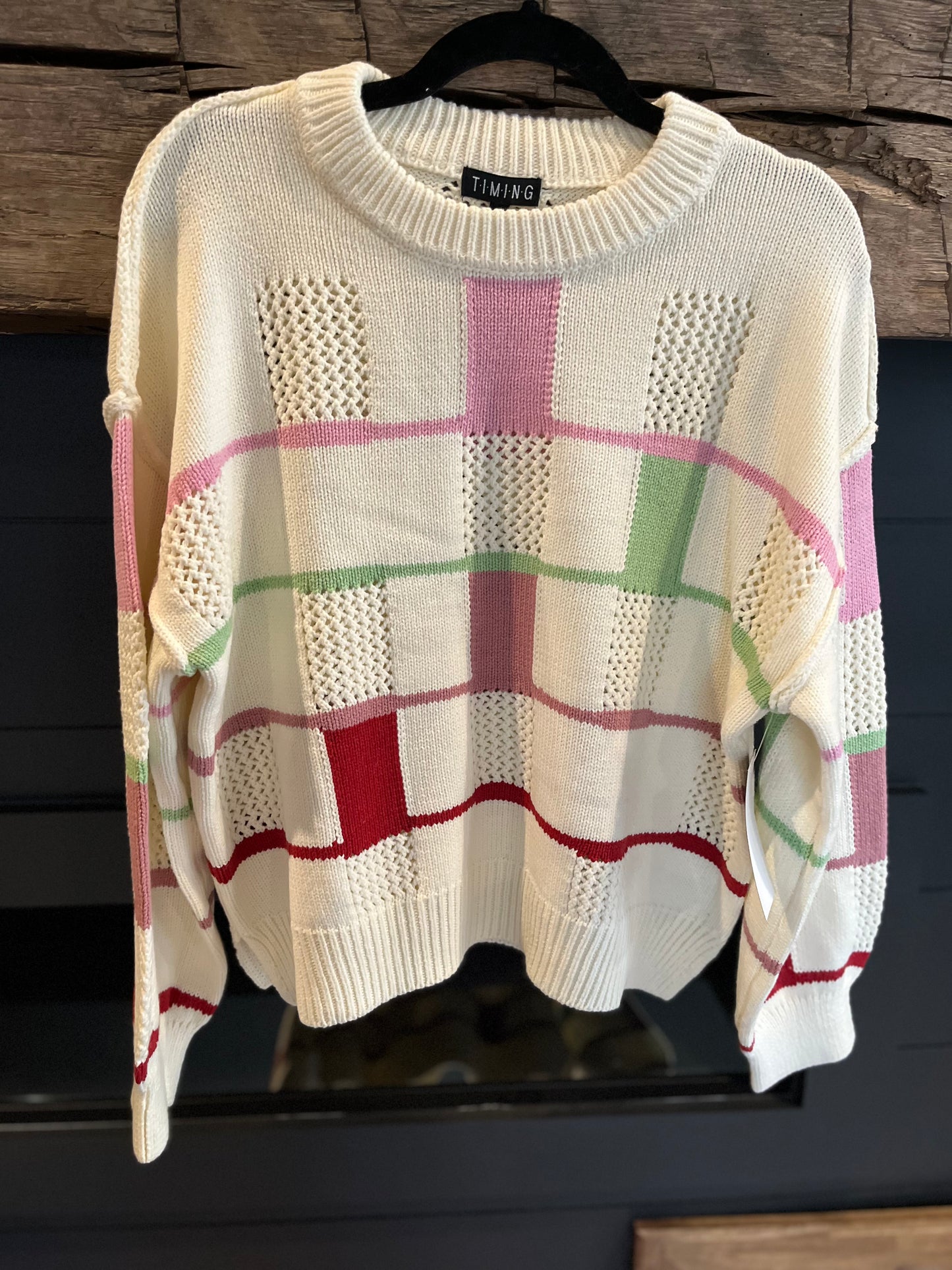 Cream Combo Colorblock Sweater