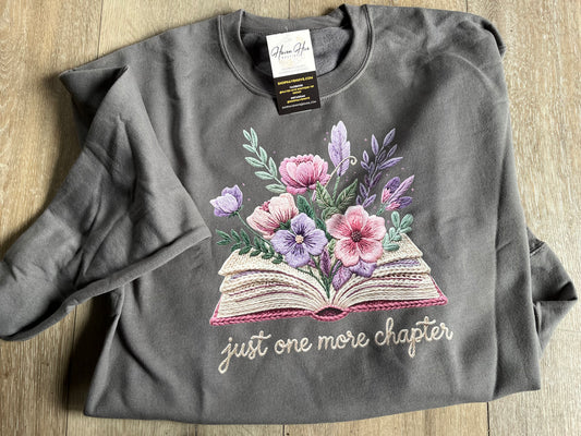 Faux Knit Just One More Chapter Sweatshirt