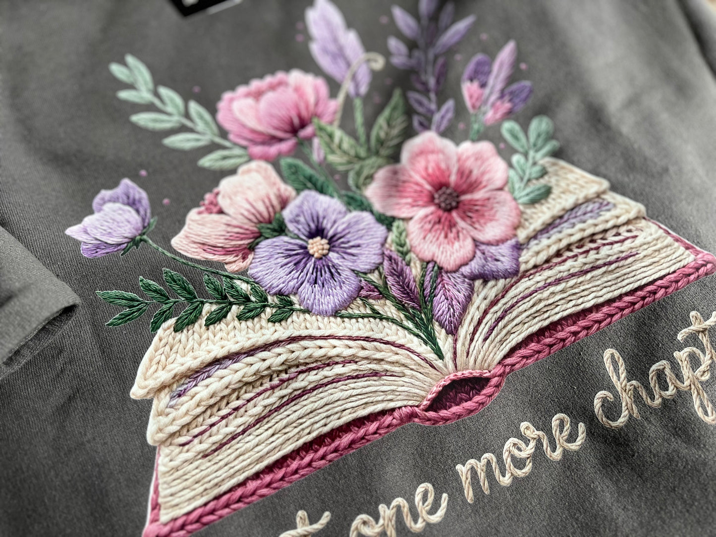 Faux Knit Just One More Chapter Sweatshirt