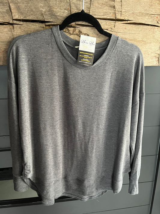 Charcoal French Terry Top