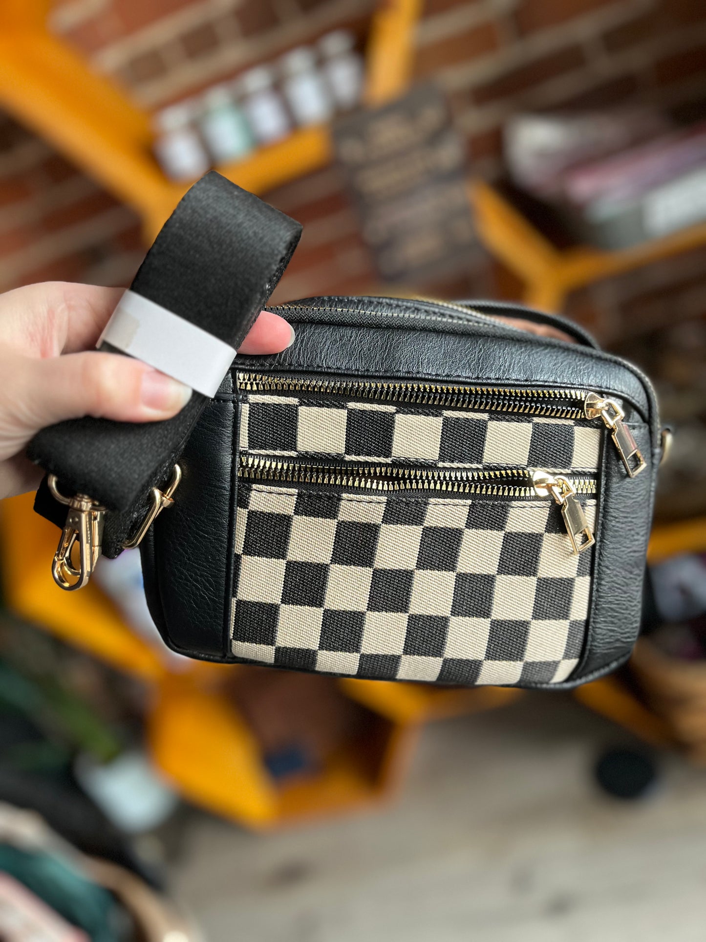 Briann Crossbody Purse- Checkered