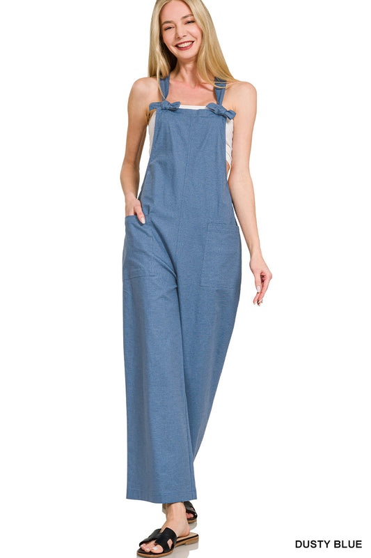 Woven Knot Strap Overalls