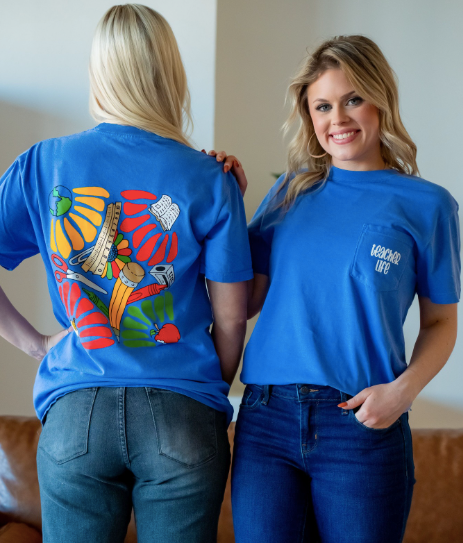 Teacher Life Double-Sided Pocket Tee