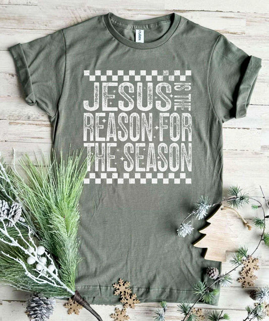 Jesus is the Reason Military Green Tee