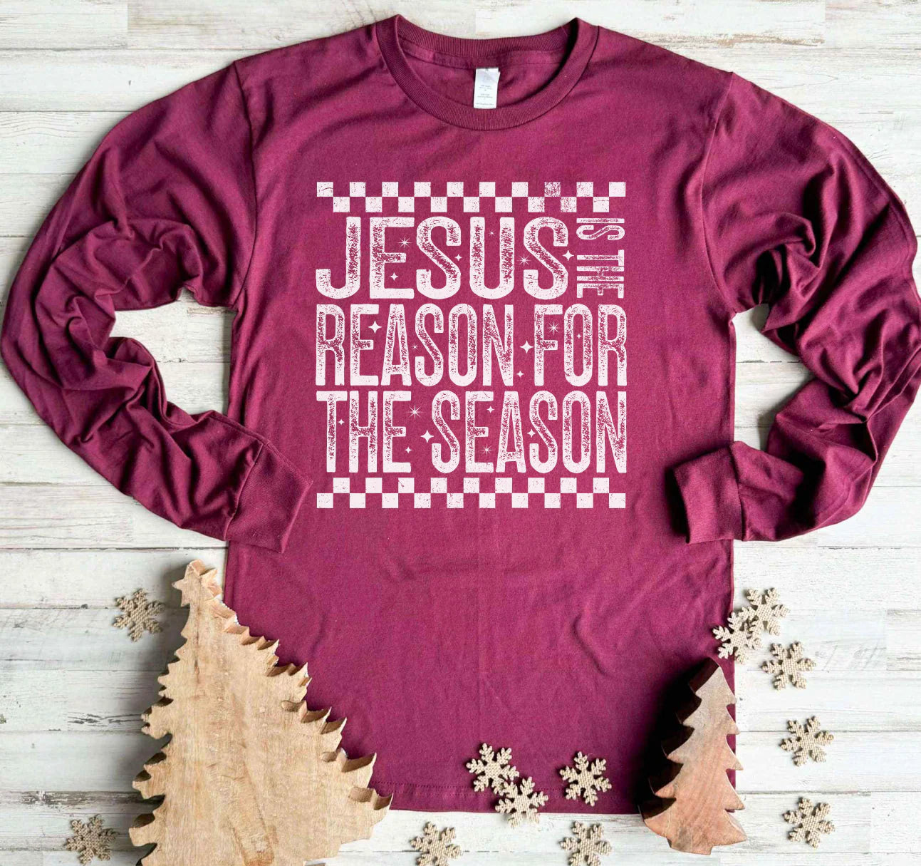 Jesus is the Reason Maroon Long Sleeve Tee