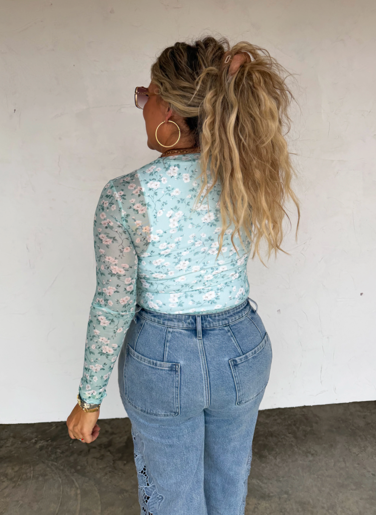 Sage Dress It Up Mesh Top