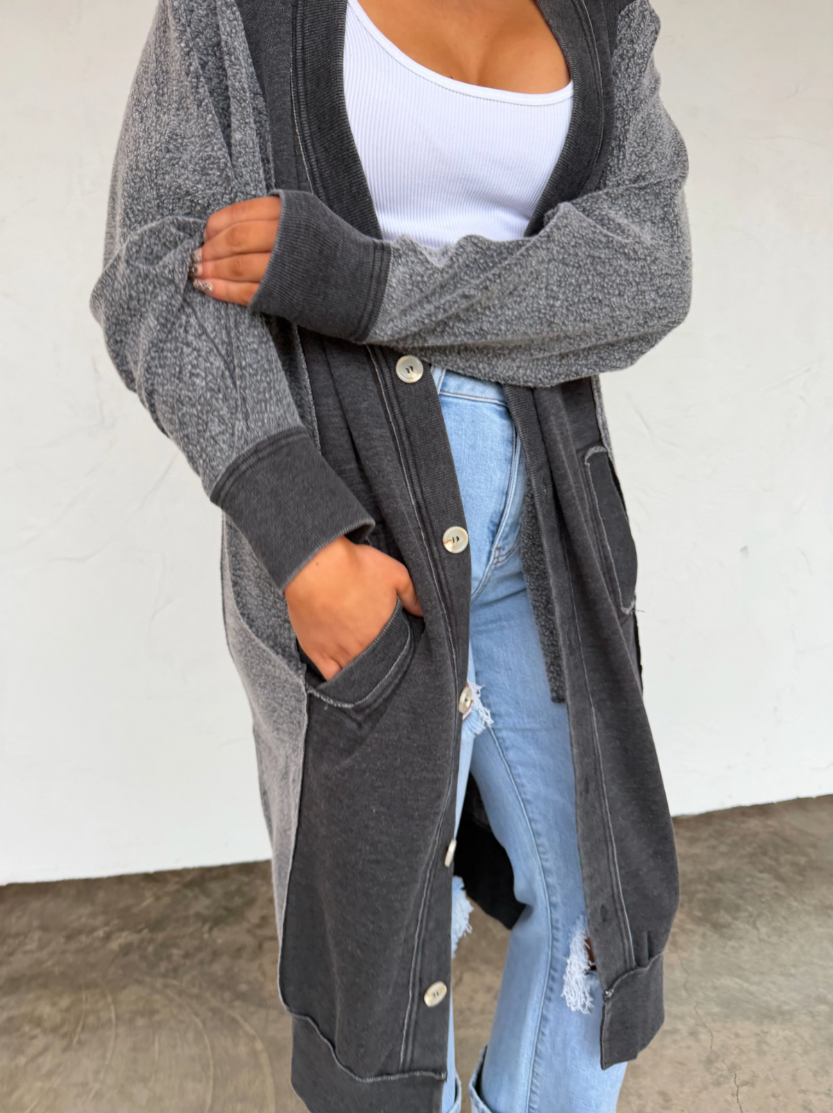 Black Desi Sweatshirt Cardigan