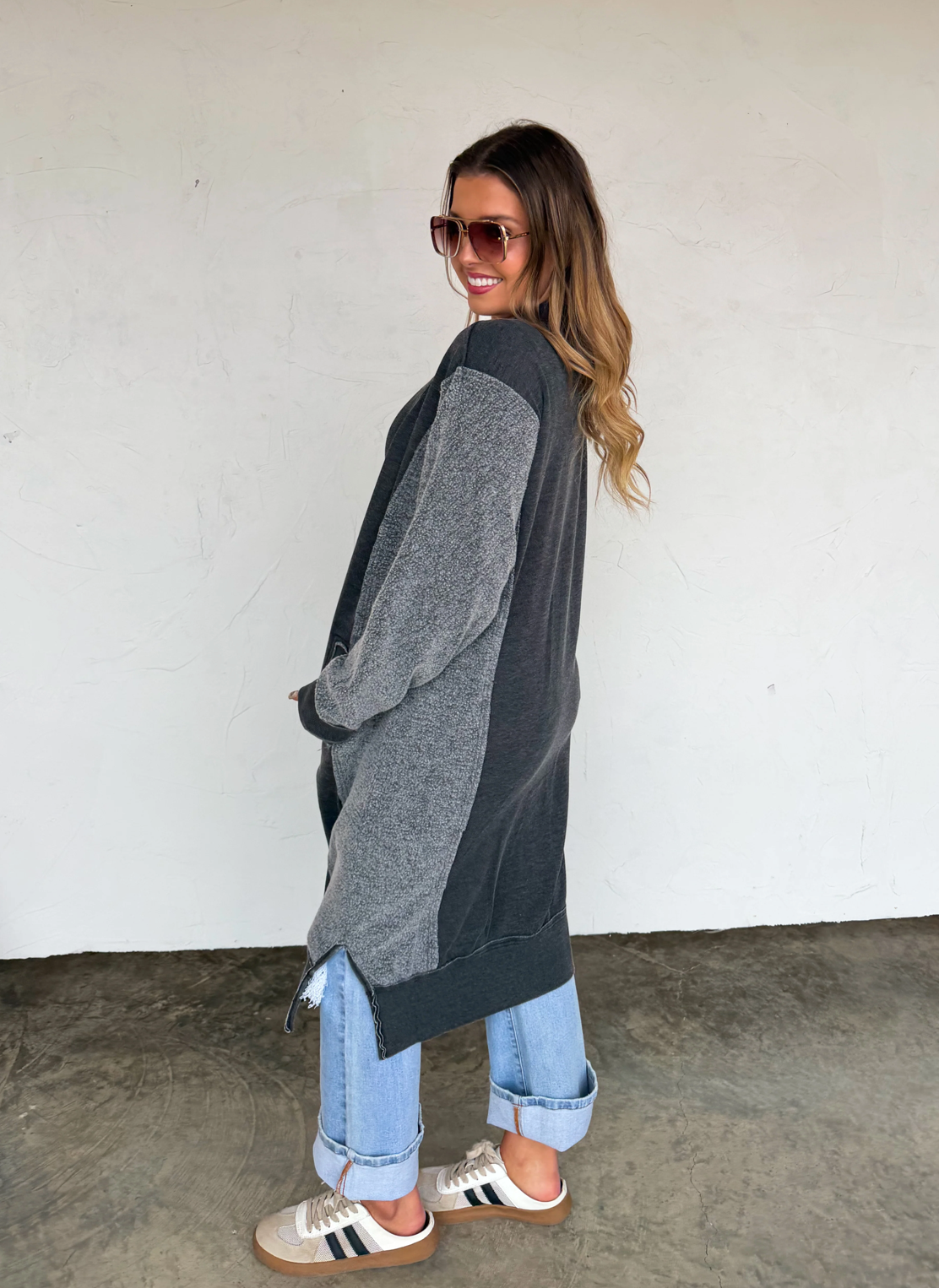 Black Desi Sweatshirt Cardigan