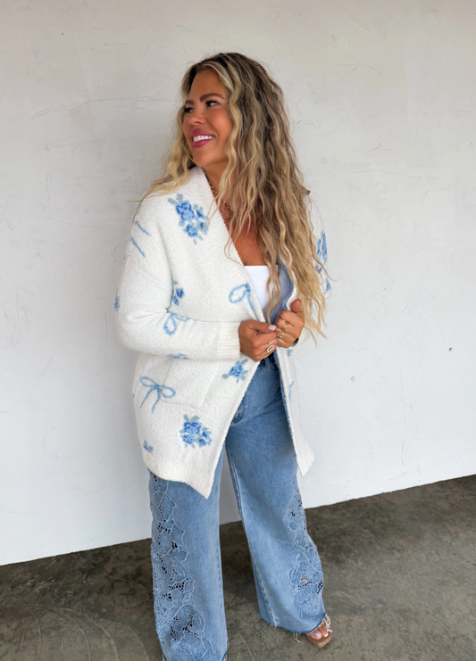 Blue Bows Cloud Cardigan