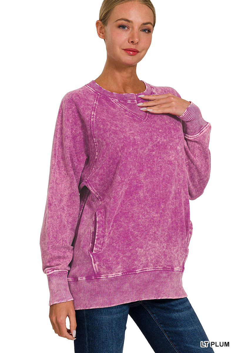 Light Plum French Terry Pullover w/ Pockets