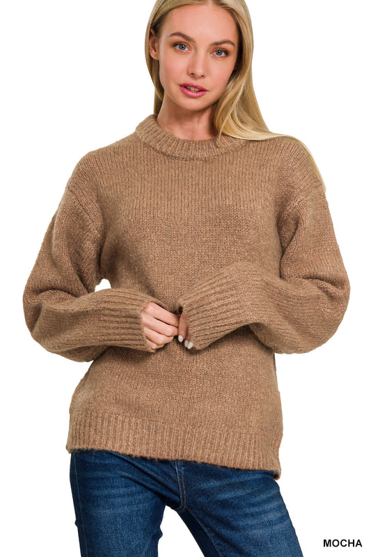 Mocha Round Neck Sweater