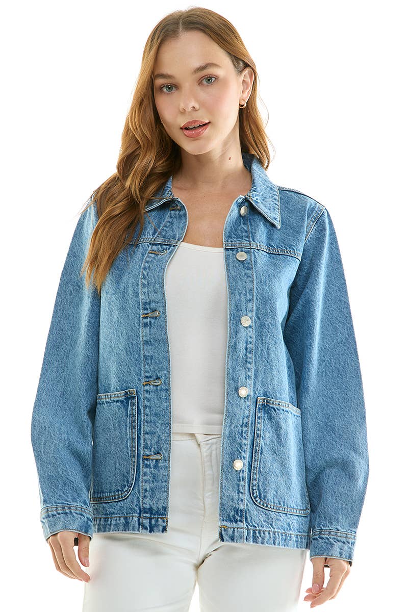Light Wash Boyfriend Denim Jacket